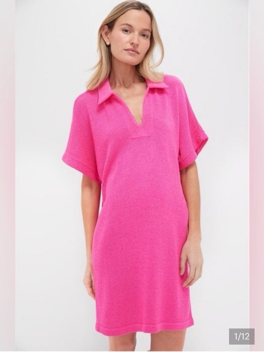 NWT Tuckernuck Pomander Place Hot Pink Maren Mini Polo Dress Size XS/S